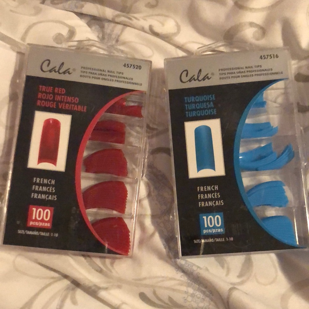 Professional Nail Tips - True Red and Turquoise